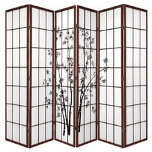 6 Panel Zen Garden Room Divider Screen